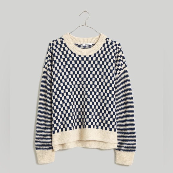 Madewell Sweaters - Madewell Crewneck Sweater in Checked Stripe alpaca comfy street wear